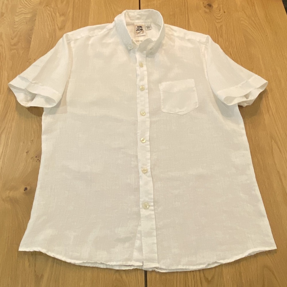 Kennington California Classic White Button Up Shirt Mens Large Lightweight Sheer